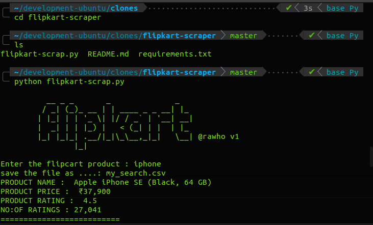 project-Flipkart scraper